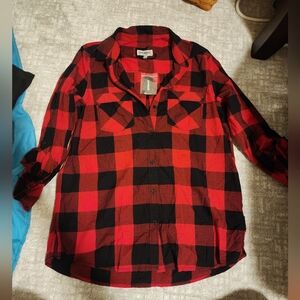 Express plaid Collard button up